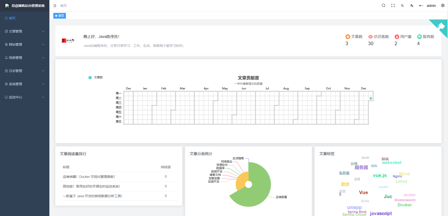 一款基于 Vue + SpringBoot 前后端分离的开源博客系统！