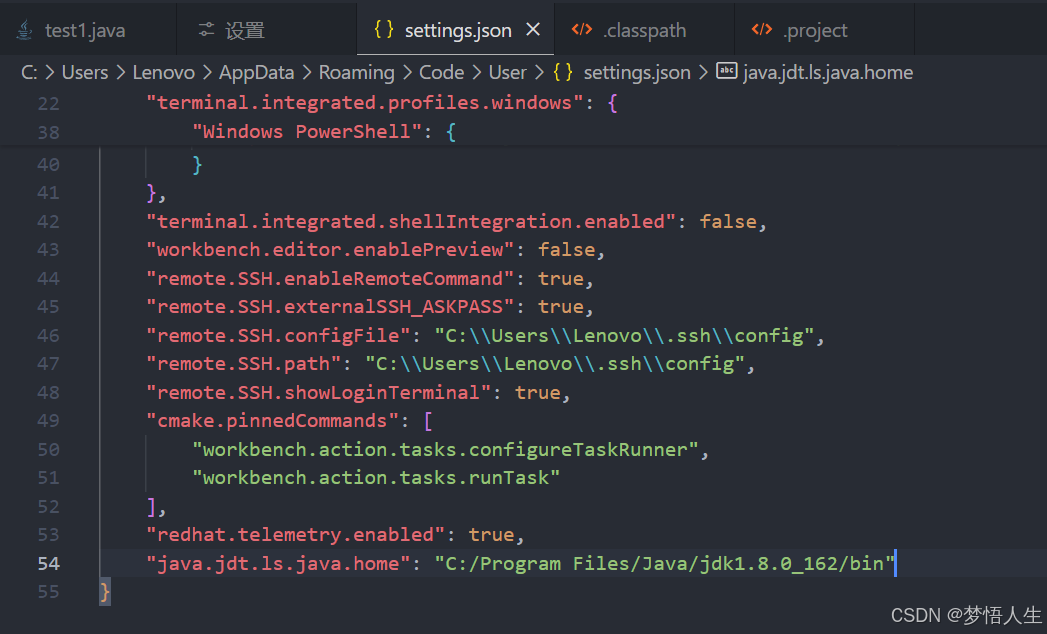 Vscode配置文件修改