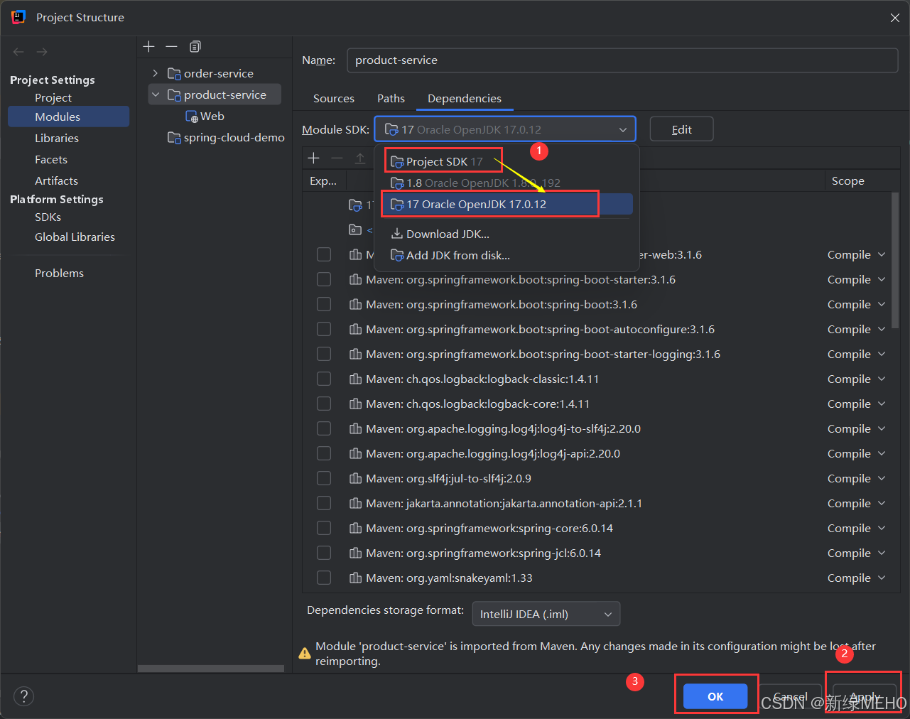java: JDK isn‘t specified for module ‘product-service‘问题解决