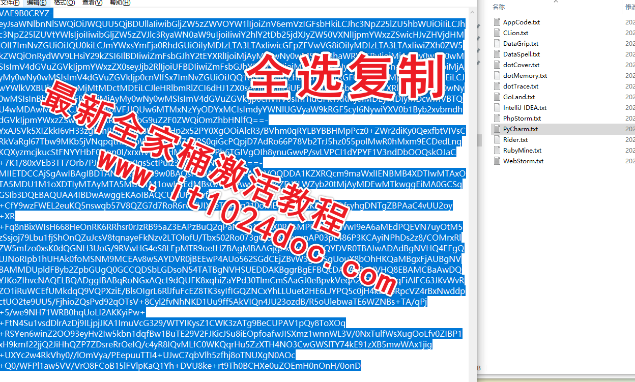 PyCharm激活码文件