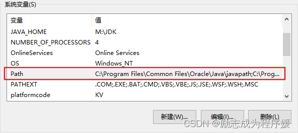 Path变量编辑界面